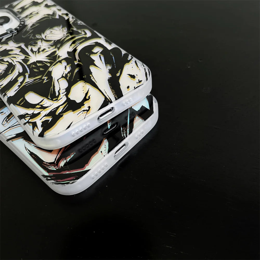 Luffy Laser Bling iPhone Case [Metal Button]