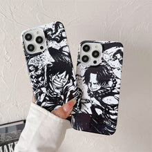 Load image into Gallery viewer, Luffy Black Ink Sketch iPhone Case
