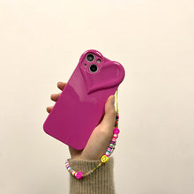 Lade das Bild in den Galerie-Viewer, Cute Love Heart iPhone Case With Round Beads Chain
