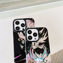 Lade das Bild in den Galerie-Viewer, Kakashi Chidori Laser Bling Metal Button iPhone Case
