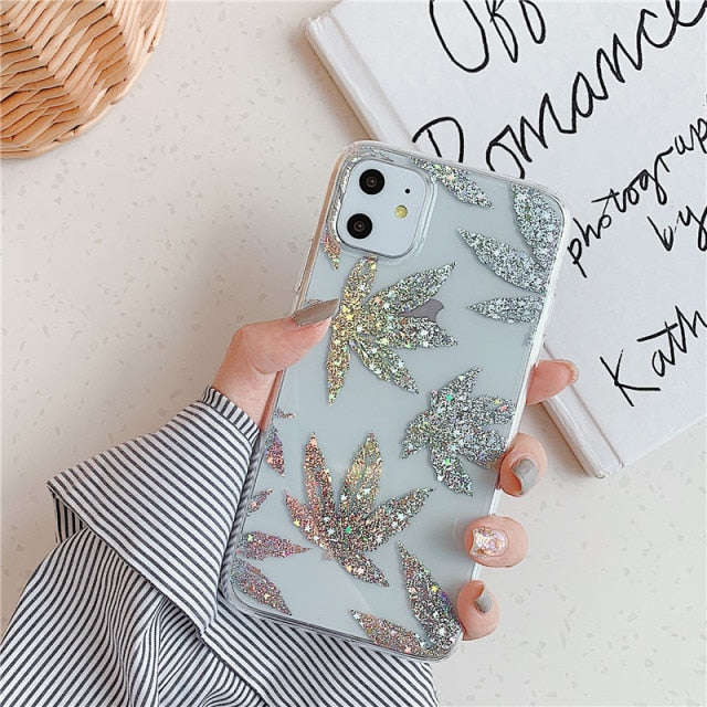 Luxury Gold Plating Leaf iPhone Case