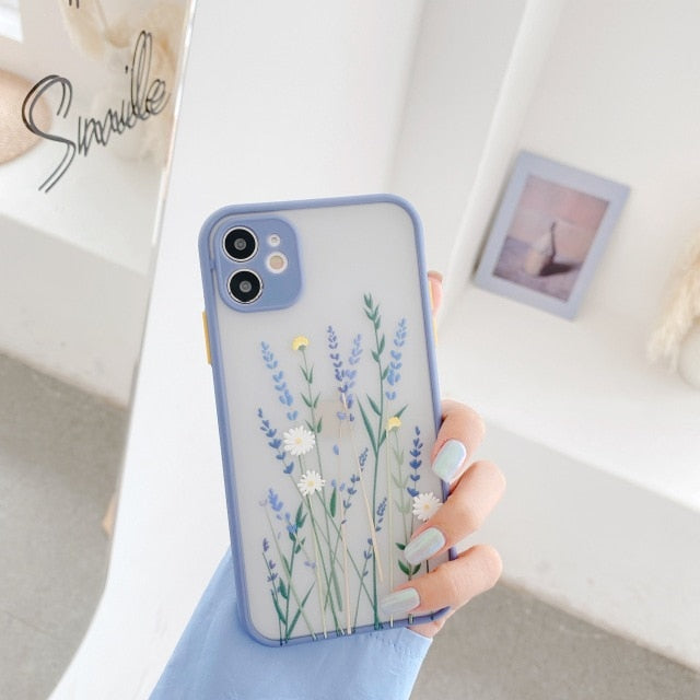 Beautiful Relief Flower Soft Bumper iPhone Case