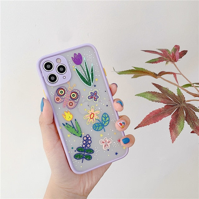 Beautiful Relief Flower Soft Bumper iPhone Case