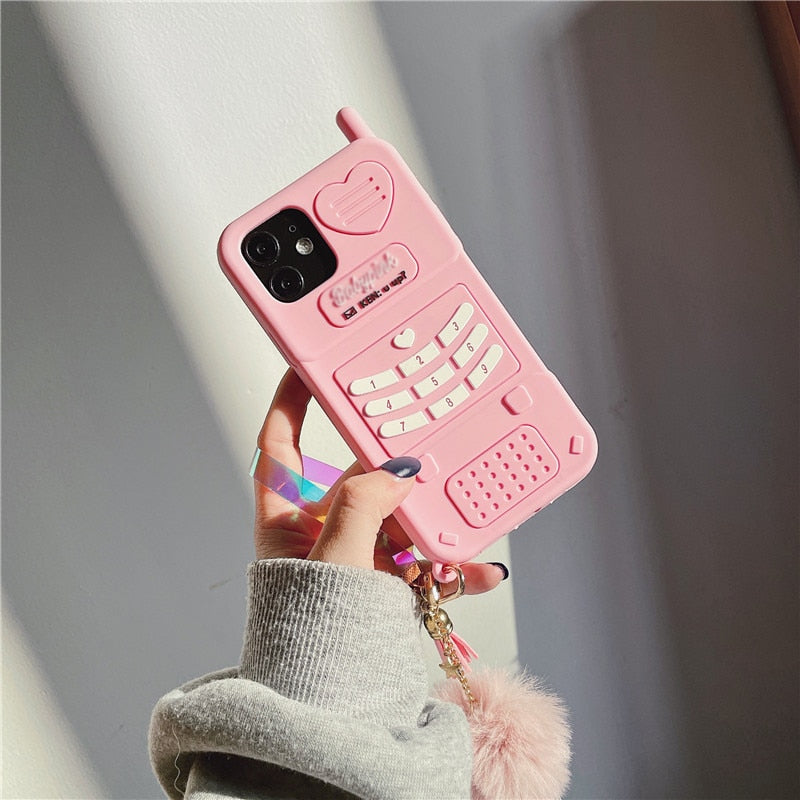 Pink Candy Heart Mobile iPhone Case