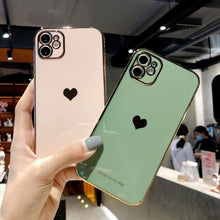 Load image into Gallery viewer, Love Heart Electroplated iPhone Case
