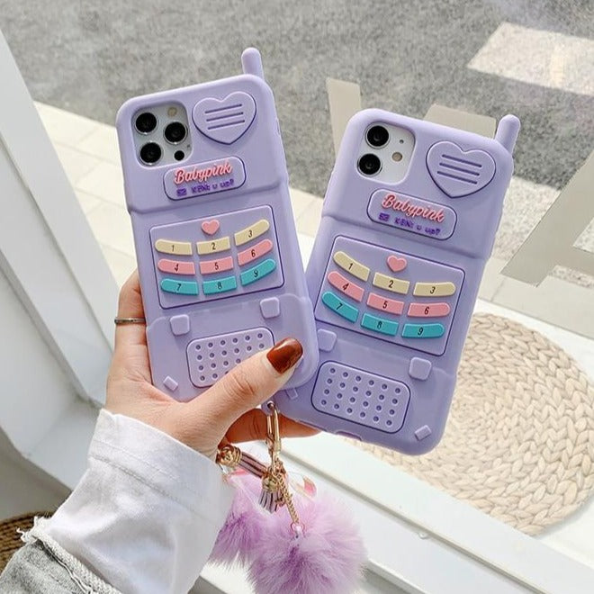 Purple Candy Heart Mobile iPhone Case