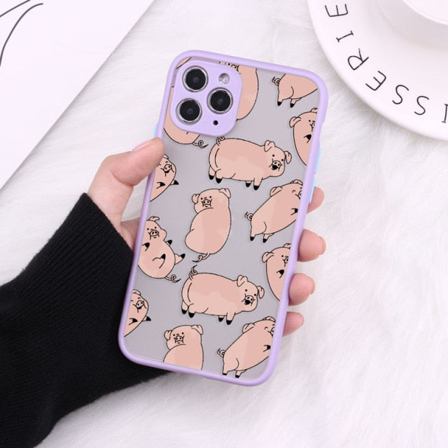 Cute Piggy Pattern Soft Bumper iPhone Case
