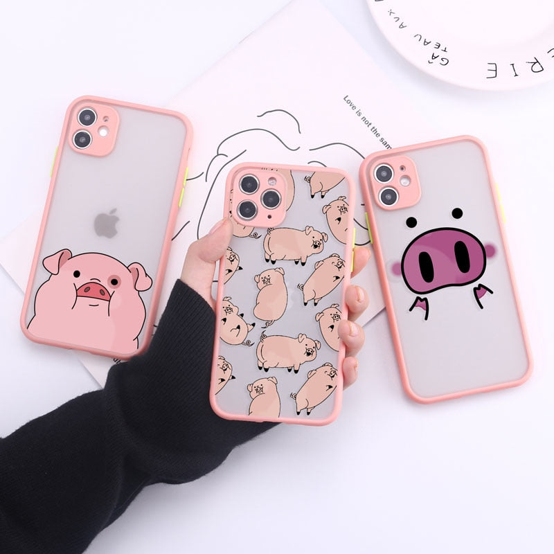 Cute Piggy Pattern Soft Bumper iPhone Case