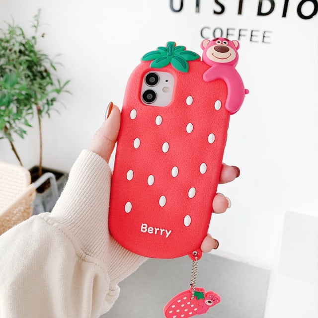 Strawberry With Little Bear iPhone Case