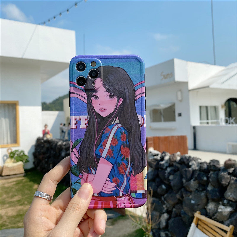 Kawaii Anime Girls Portrait iPhone Case
