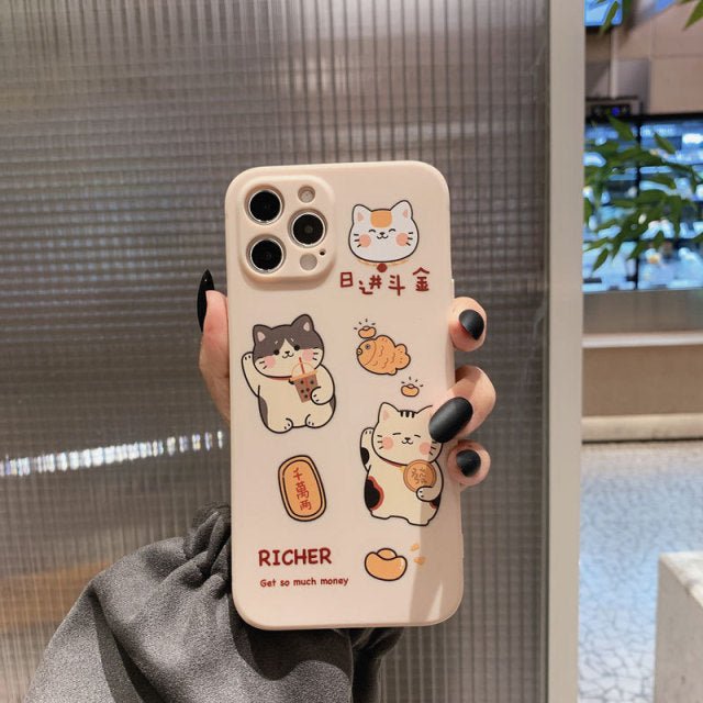 Cute Japanese Lucky Cat iPhone Case