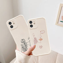 Load image into Gallery viewer, Beautiful Girl Line Art White iPhone Case
