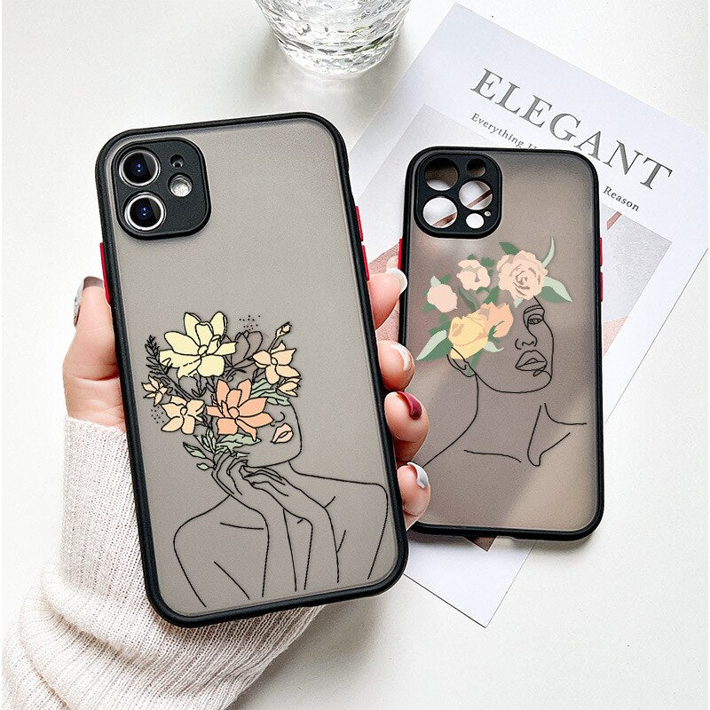 Beautiful Flower Girl Illustration iPhone Case
