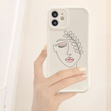Load image into Gallery viewer, Beautiful Girl Line Art White iPhone Case
